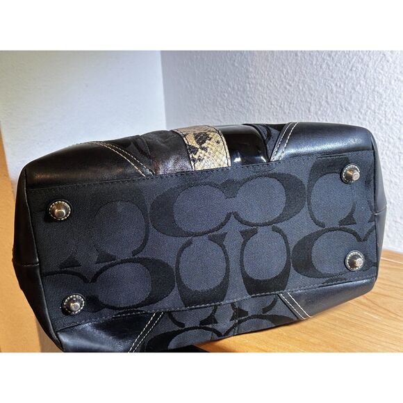 Coach Hampton Signature Python Satchel Bag EUC - Picture 3 of 9
